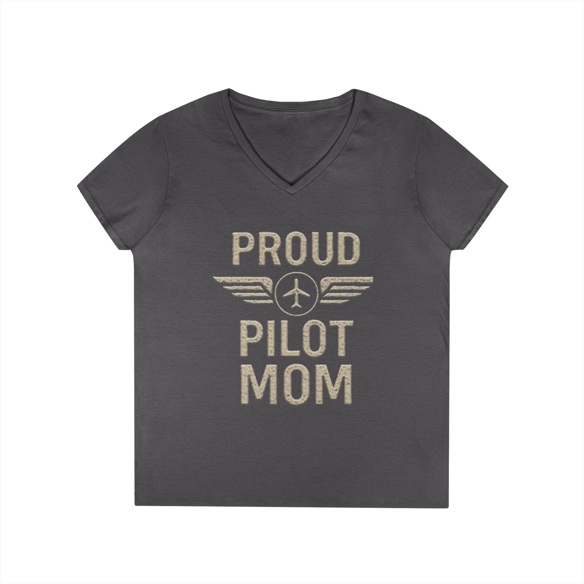 Proud Pilot Mom - Ladies V-Neck
