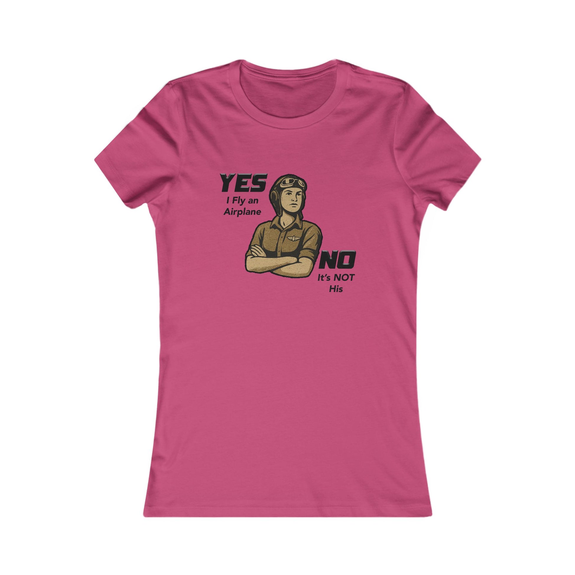 Yes I Fly an airplane, No its not His - Ladies Crew Neck
