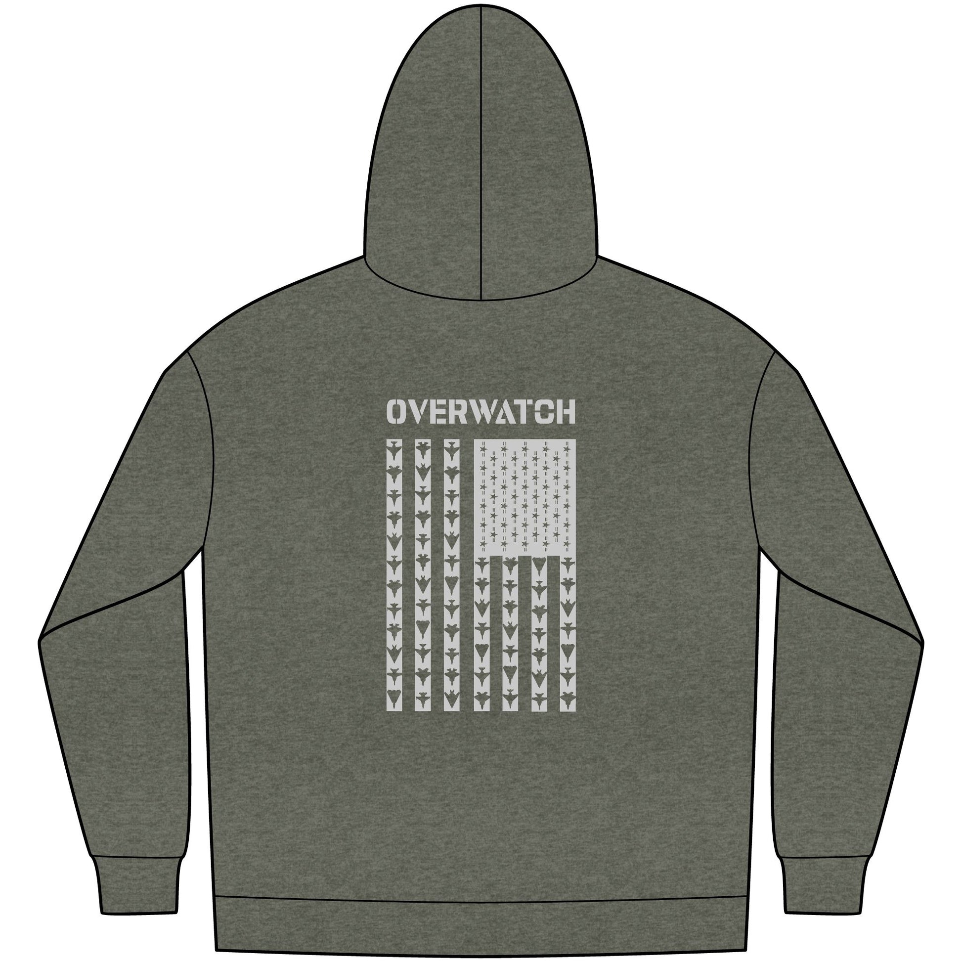 Overwatch American Flag Jets - Hoodie - Back/Logo Front