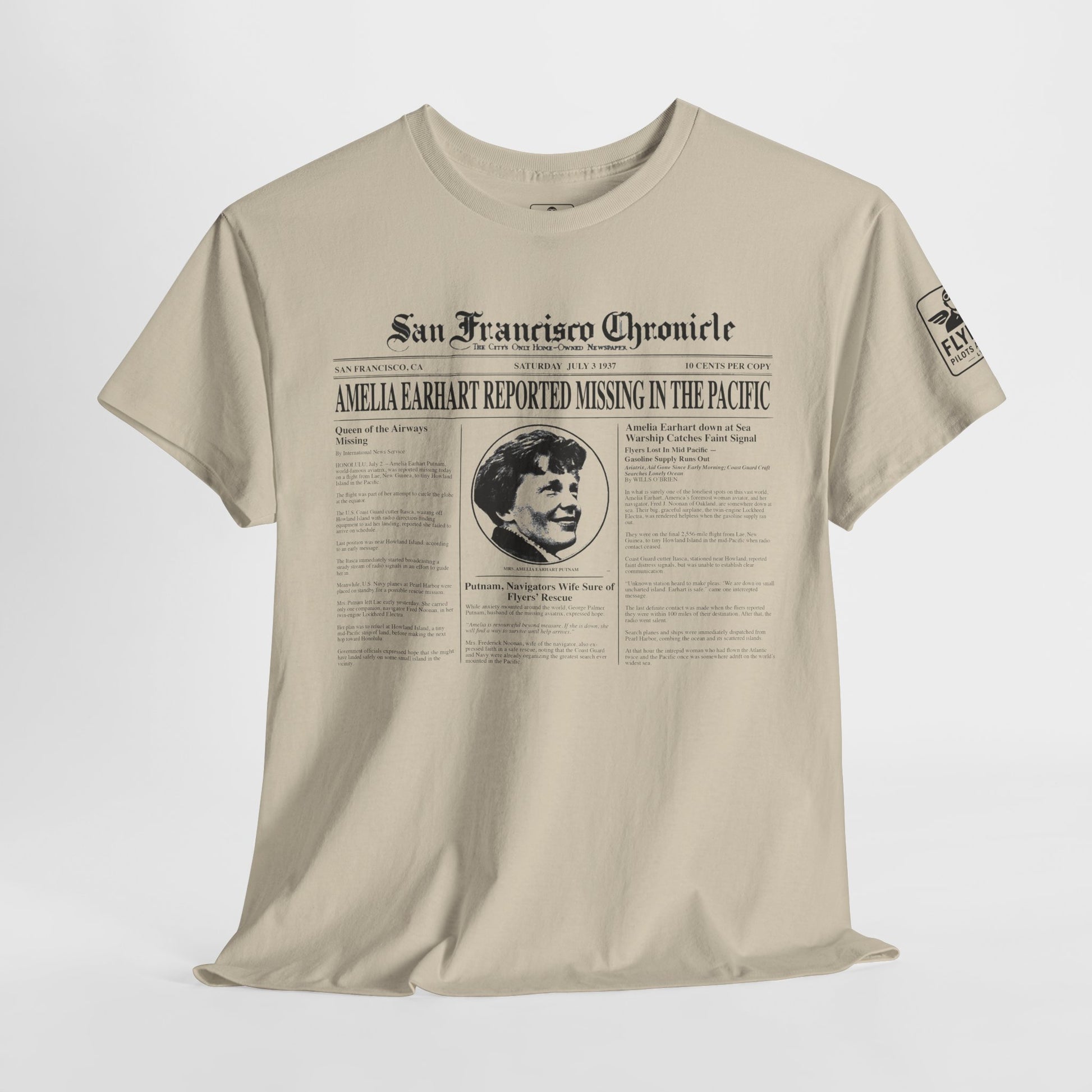 Amelia Earhart Missing News Article - T-Shirt