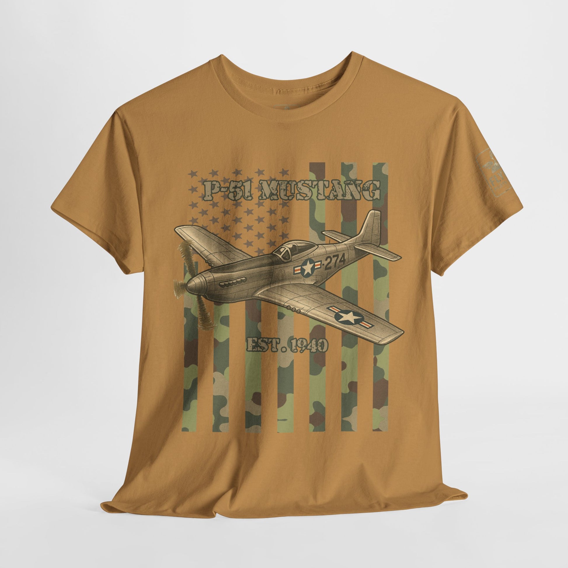 P-51 Mustang Camo Flag - T-Shirt