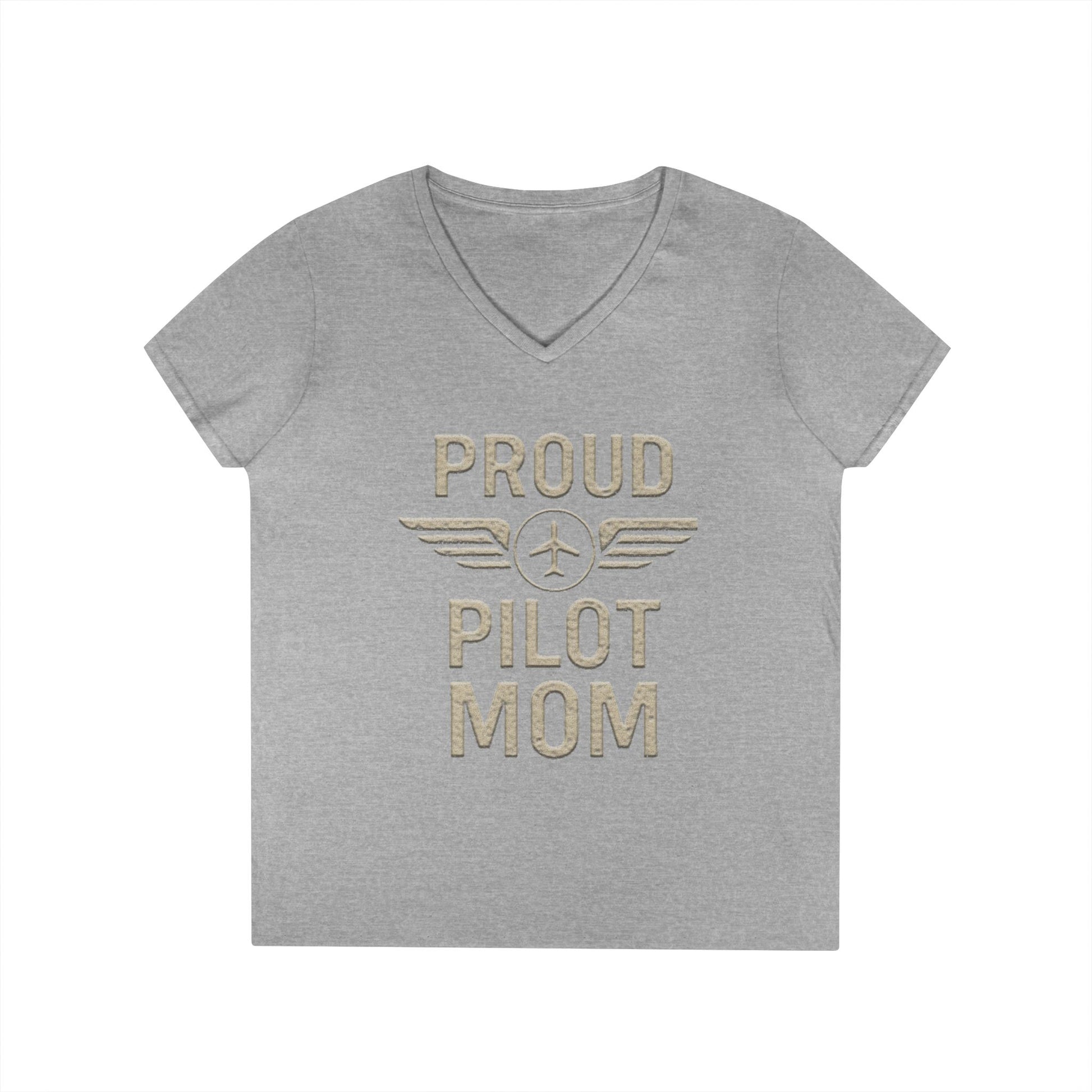 Proud Pilot Mom - Ladies V-Neck