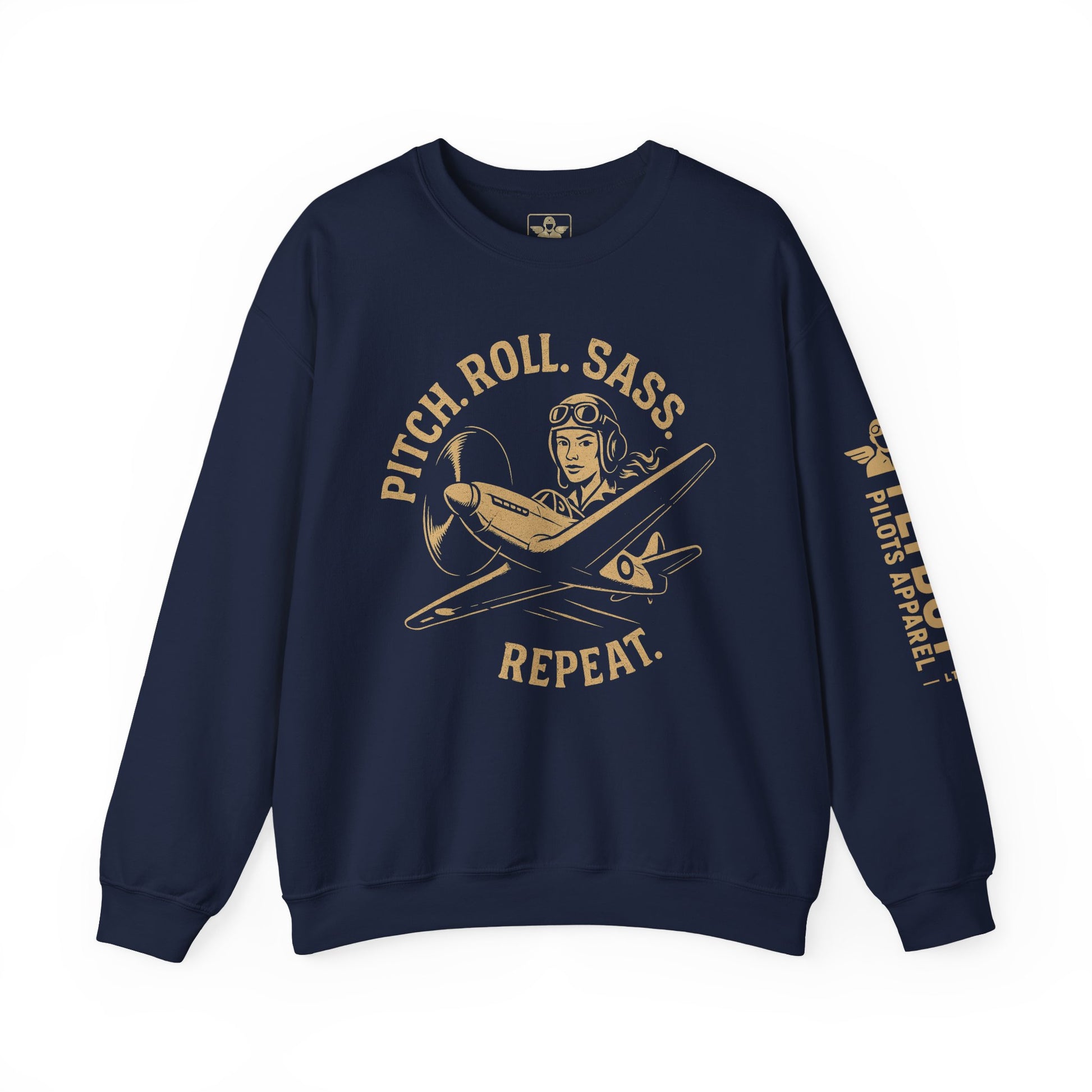 Pitch. Roll. Sass. Repeat - Crew Neck Sweatshirt