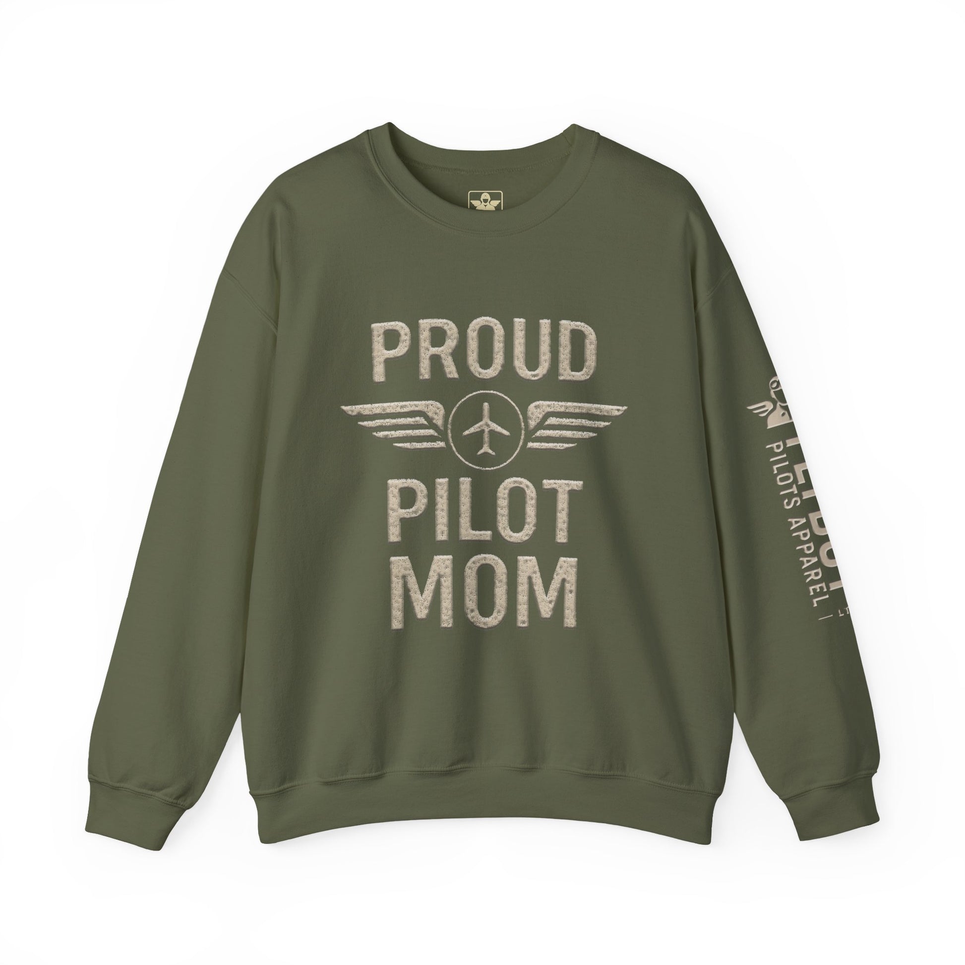Proud Pilot Mom - Crew Neck Sweatshirt