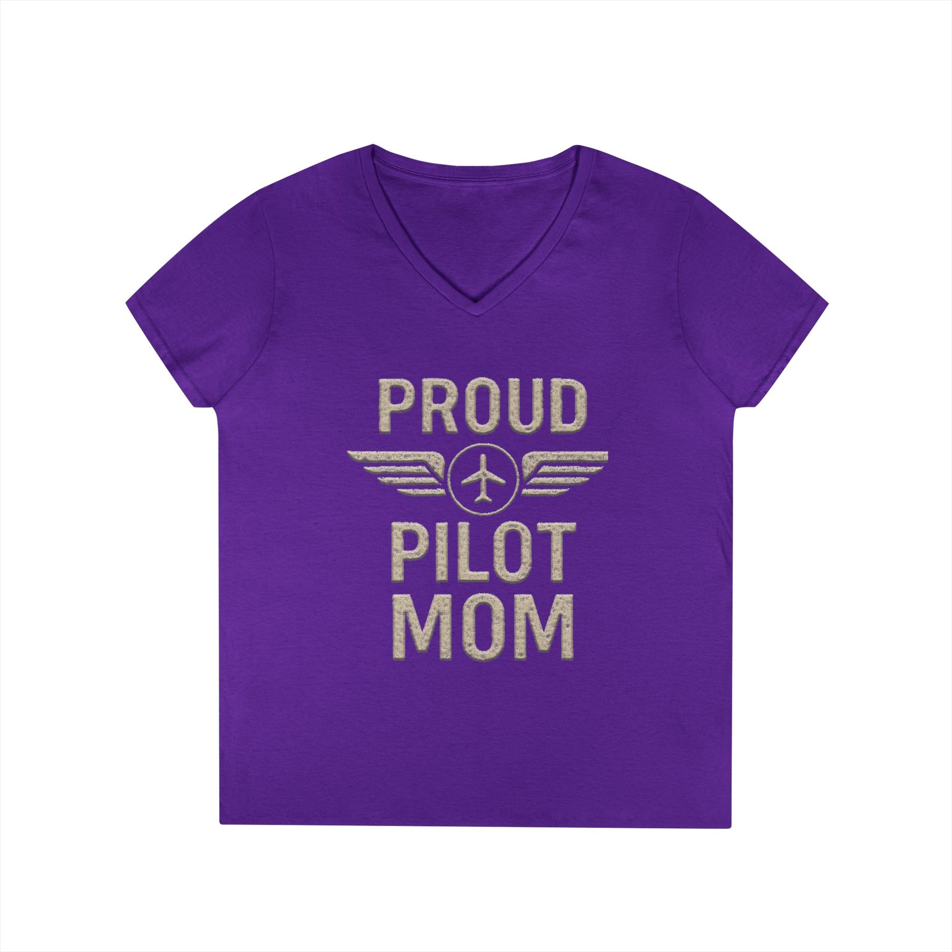 Proud Pilot Mom - Ladies V-Neck