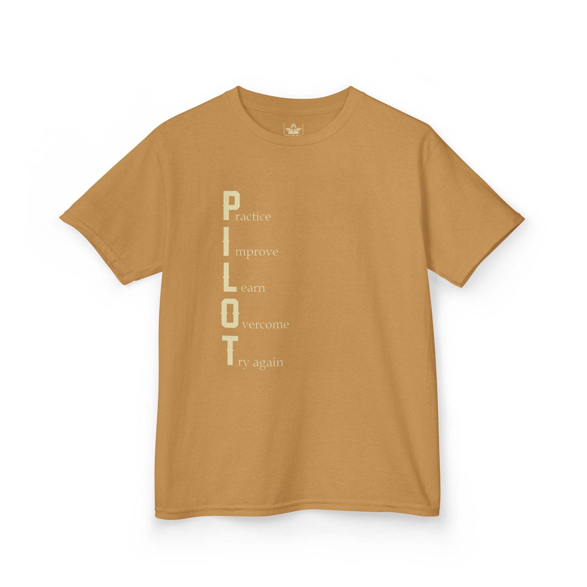 PILOT. Practice. Improve. Learn. Overcome. Try Again - Youth Cotton Tee