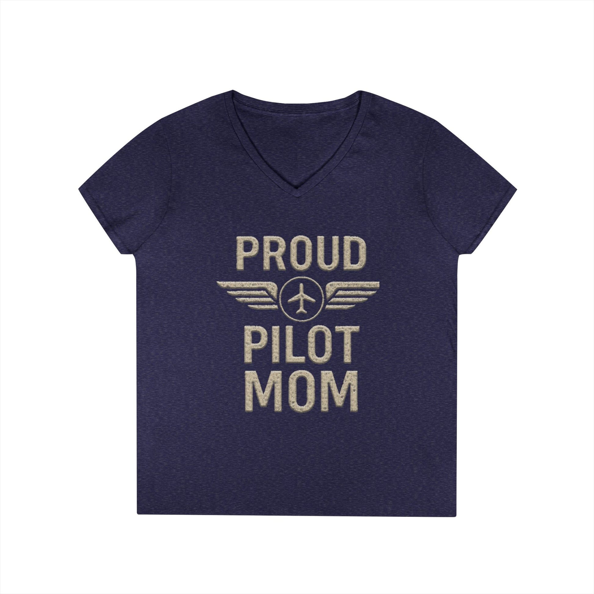 Proud Pilot Mom - Ladies V-Neck