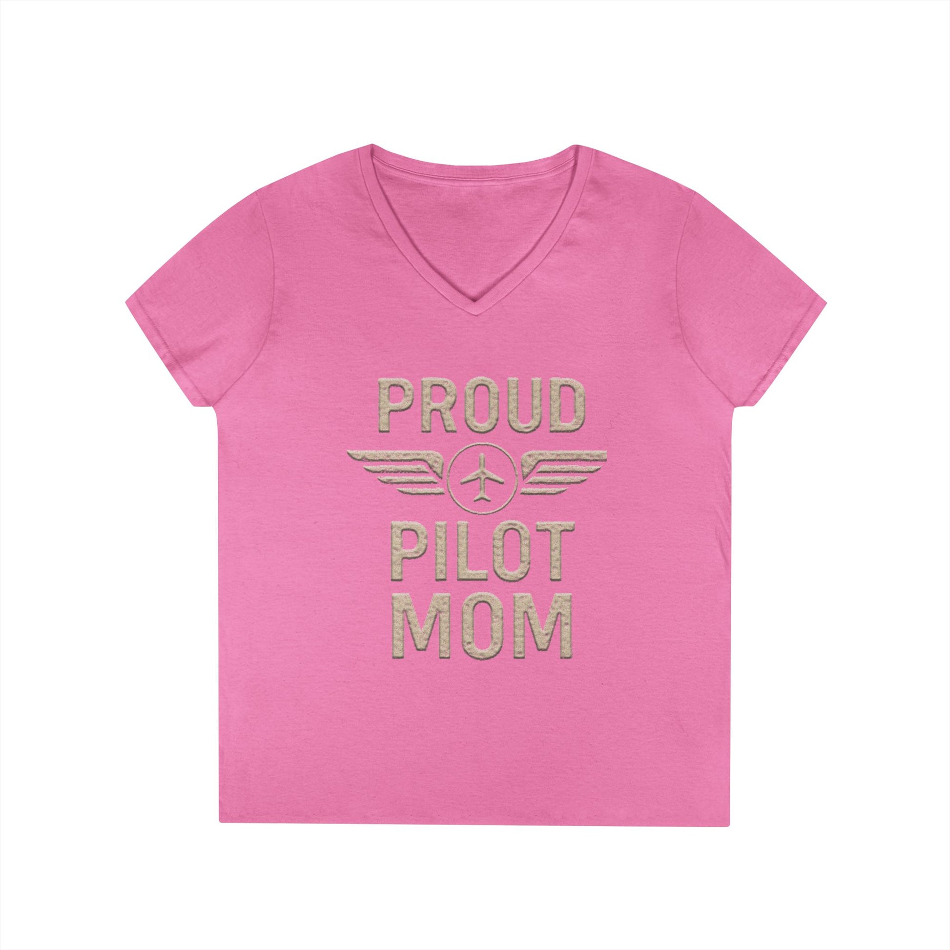 Proud Pilot Mom - Ladies V-Neck