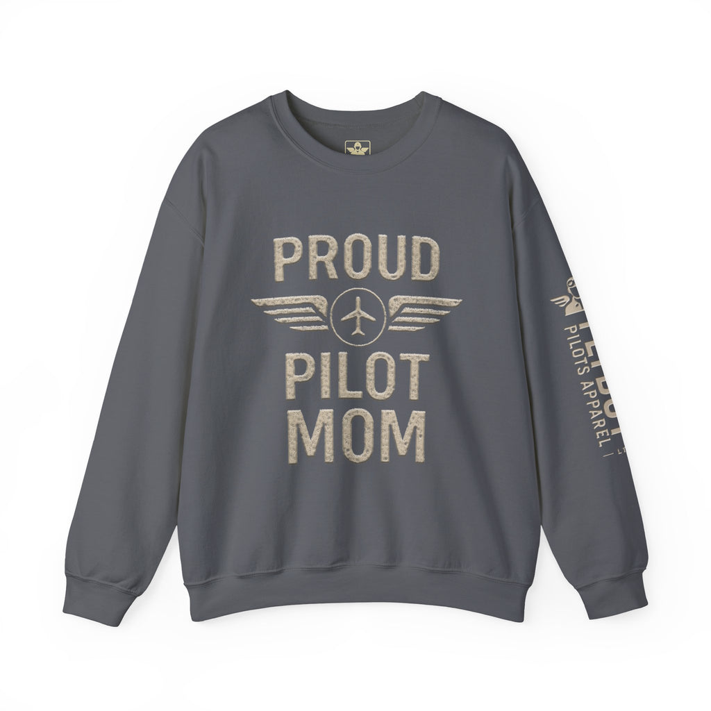 Proud Pilot Mom - Crew Neck Sweatshirt