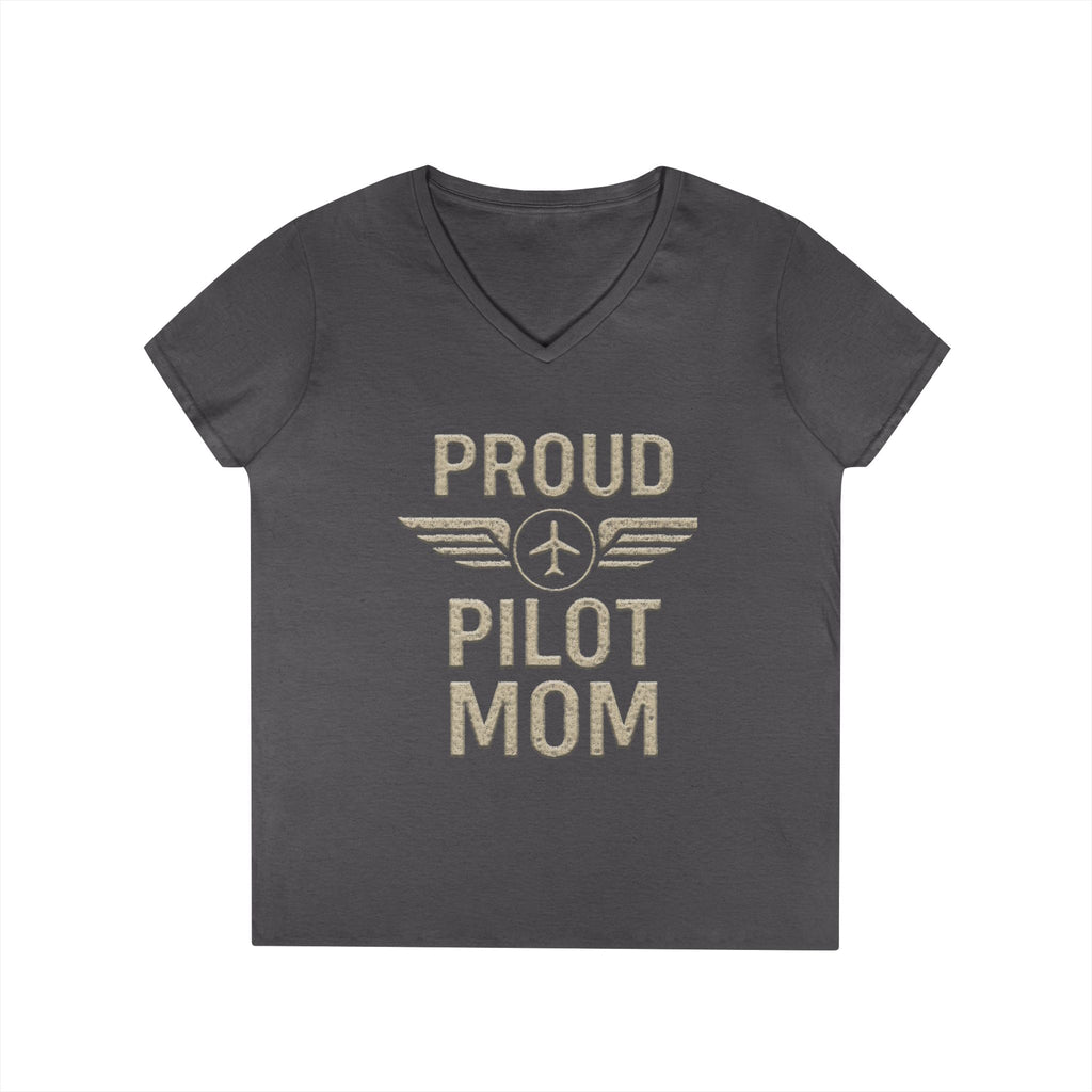 Proud Pilot Mom - Ladies V-Neck