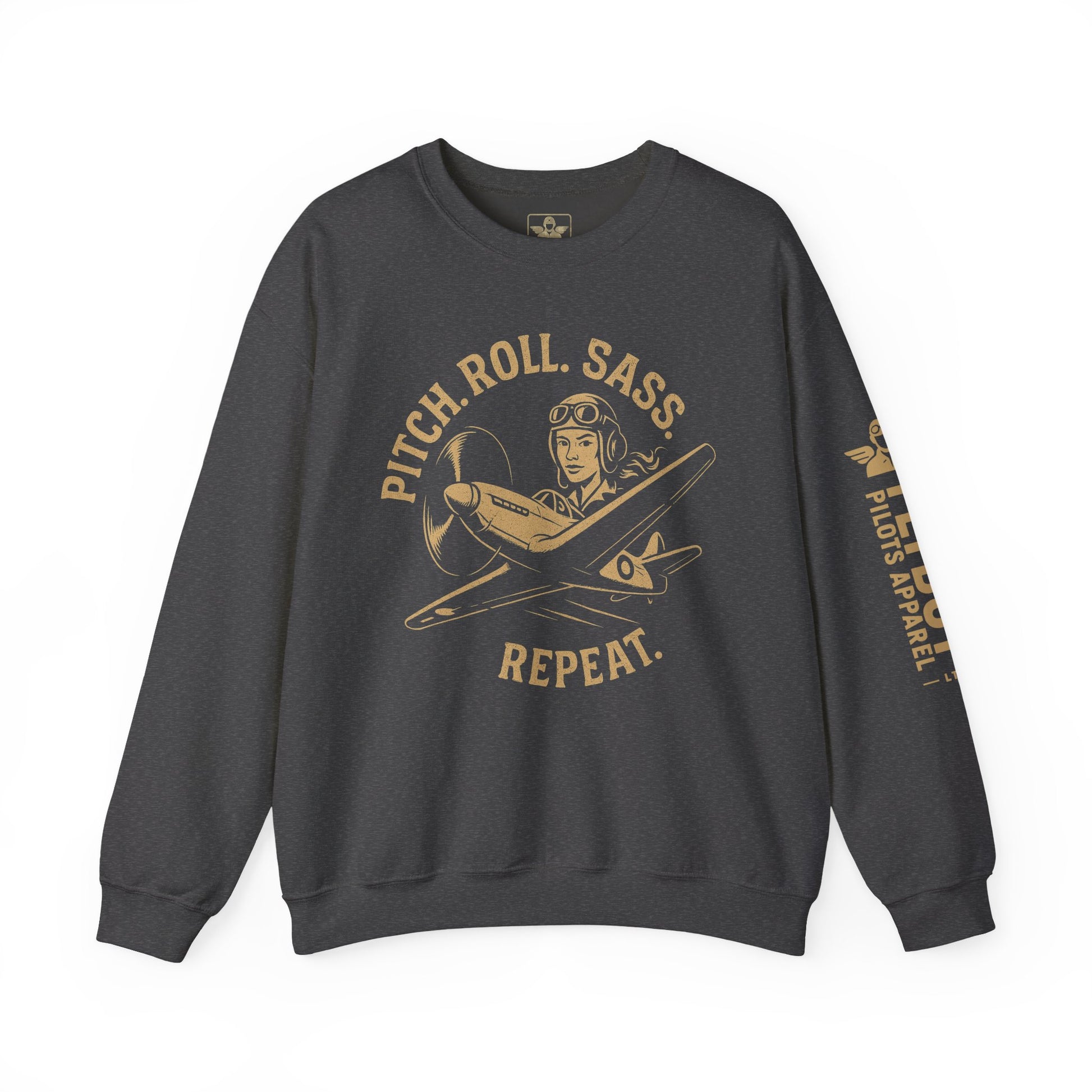 Pitch. Roll. Sass. Repeat - Crew Neck Sweatshirt