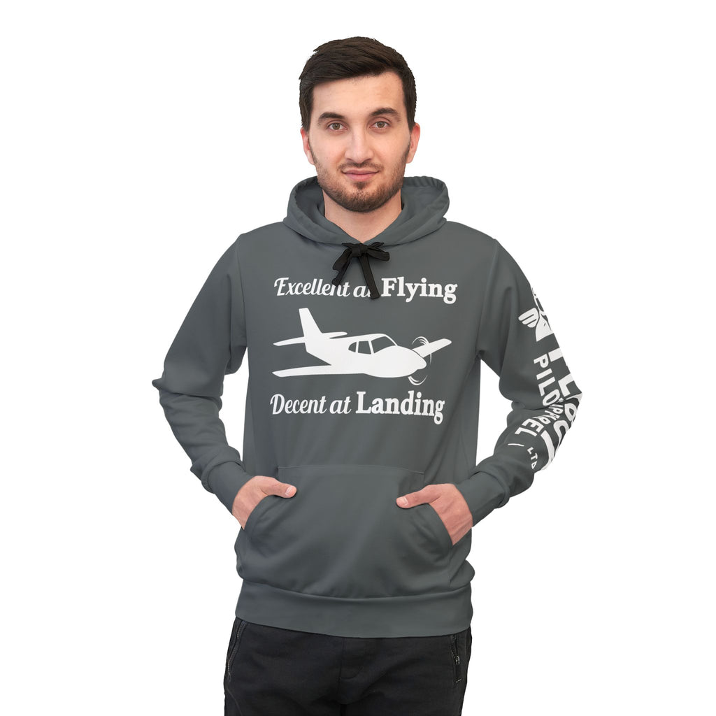 Excellent at Flying, Decent at Landing - Athletic hooded sweatshirt