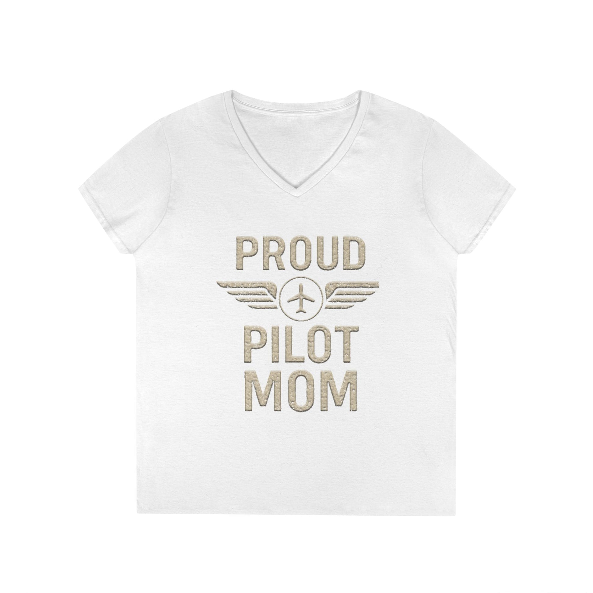 Proud Pilot Mom - Ladies V-Neck