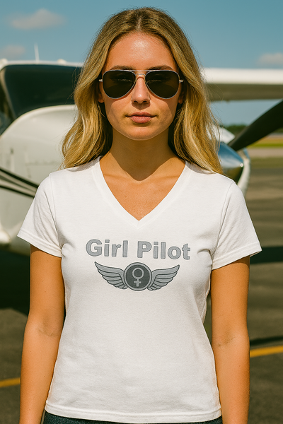 Girl Pilot - Ladies V-Neck