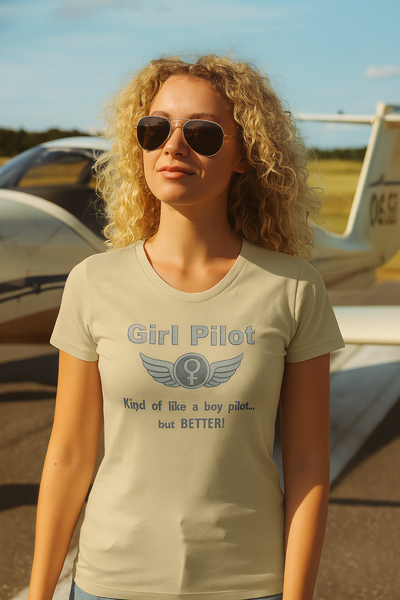 Girl Pilot. Like a Boy Pilot, but Better - Ladies Crew Neck