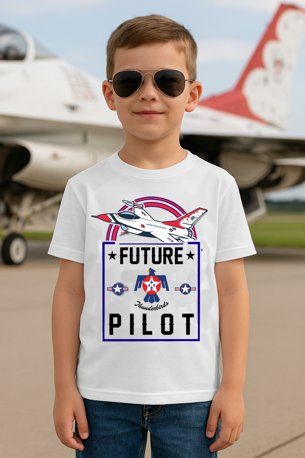 Future Thunderbirds Pilot (front/back)- Youth Jersey Tee