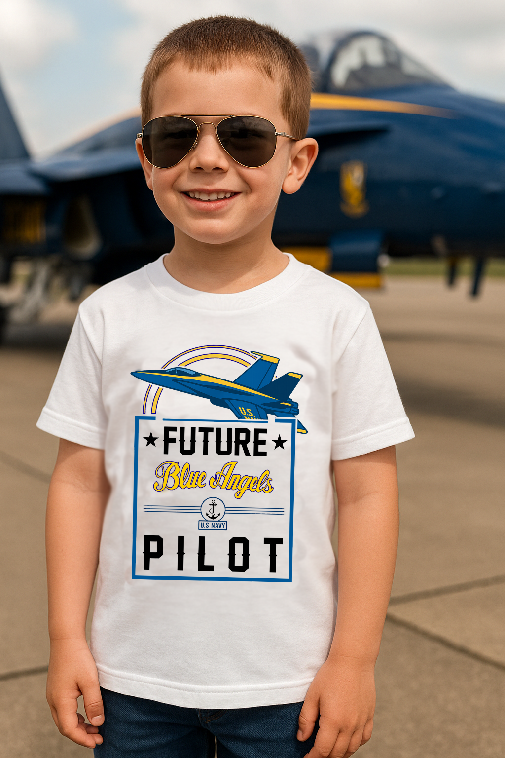 Future Blue Angels Pilot (front only)- Youth Jersey Tee
