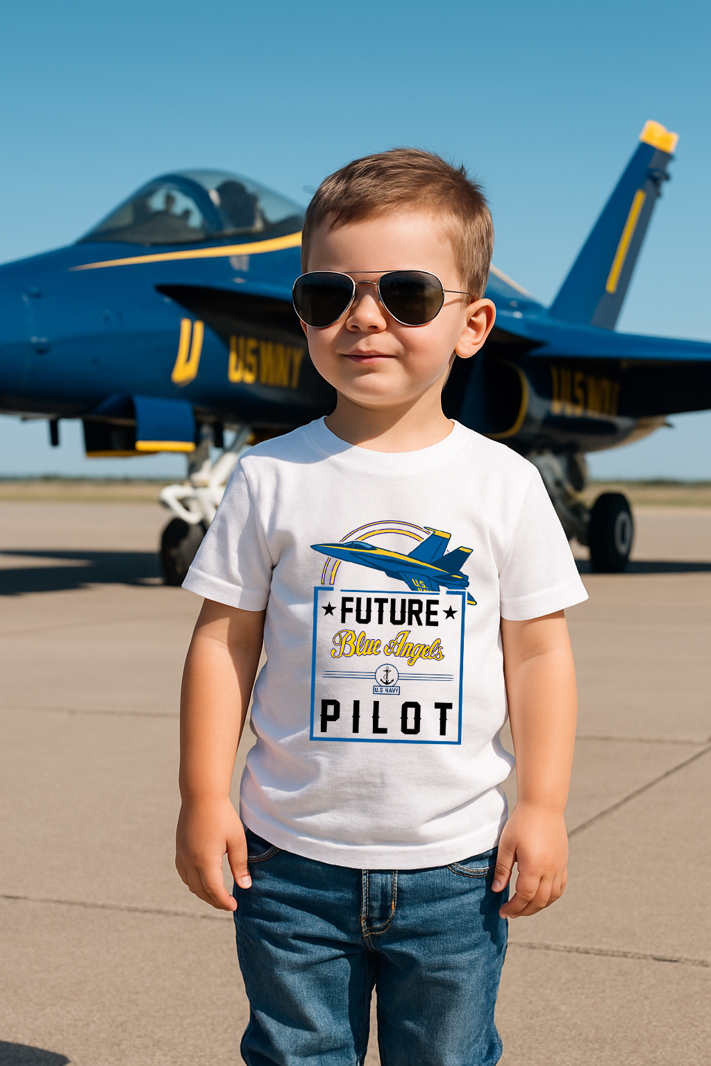 Future Blue Angels Pilot (front/back) - Toddler Jersey T-Shirt