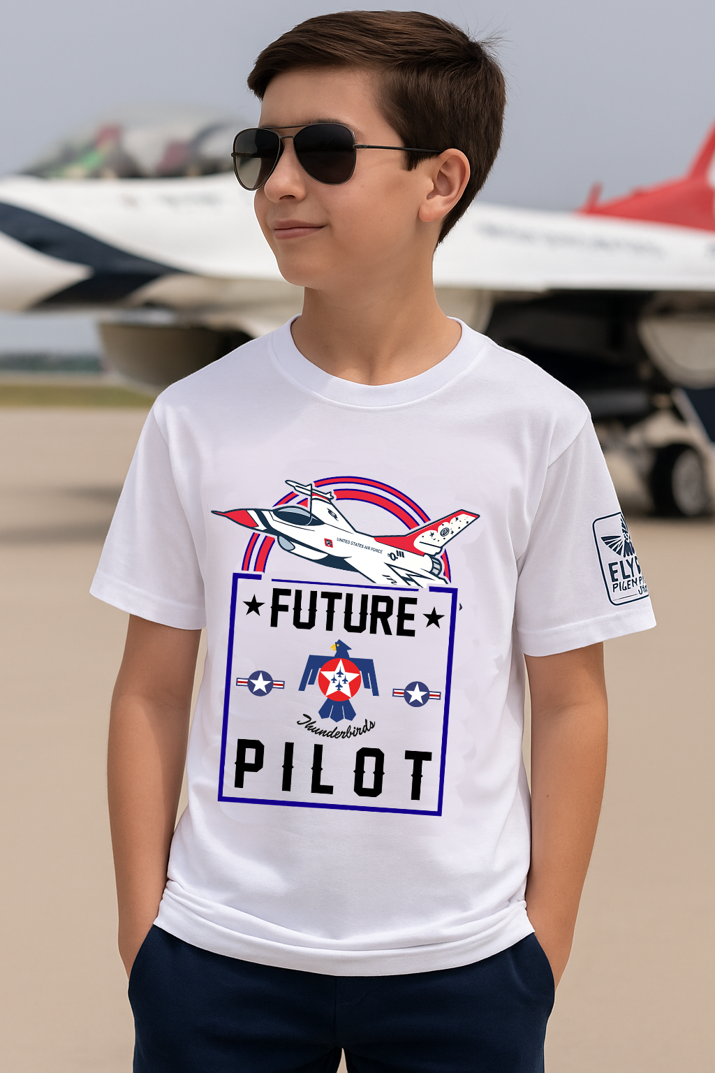 Future Thunderbirds Pilot (front/back)- Young Adult/Teen Jersey Tee