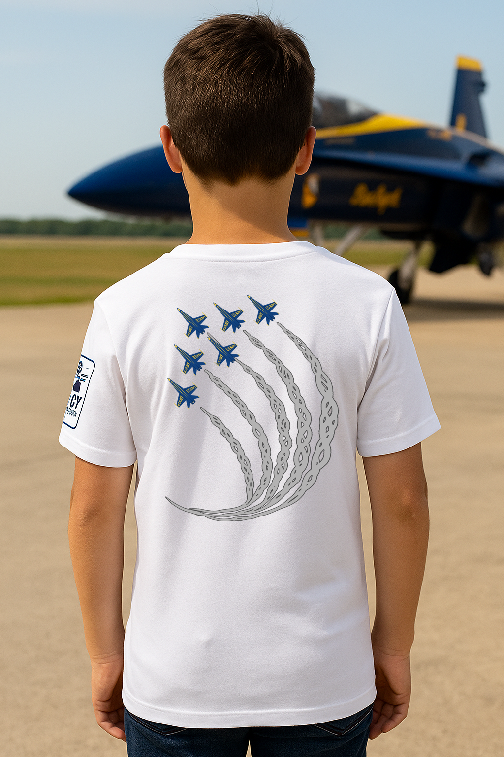 Future Blue Angels Pilot (front/back)- Young Adult/Teen Jersey Tee