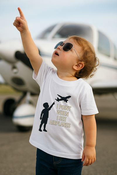 I point when I see Airplanes - Toddler Cotton Tee