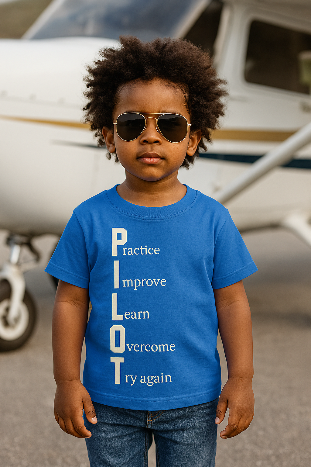 PILOT – Practice. Improve. Learn. Overcome. Try Again. - Toddler Cotton Tee