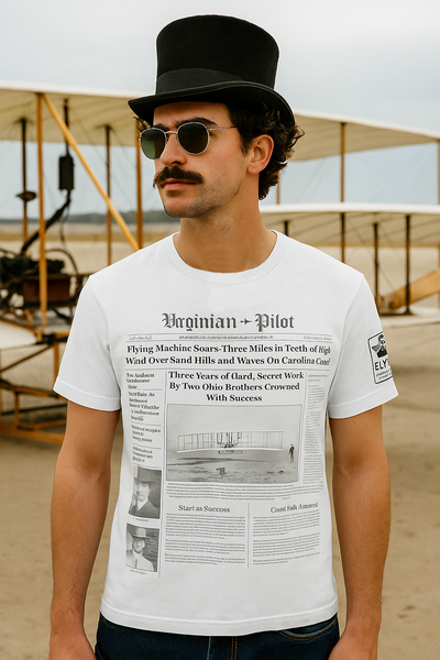 Wright Brothers First Flight News Article - T-Shirt