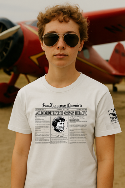 Amelia Earhart Missing News Article - T-Shirt