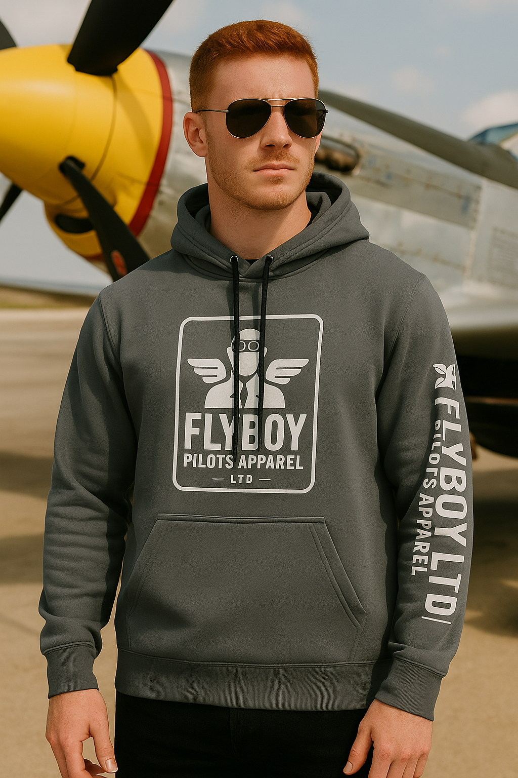 Flyboy Logo - Athletic hooded sweatshirt