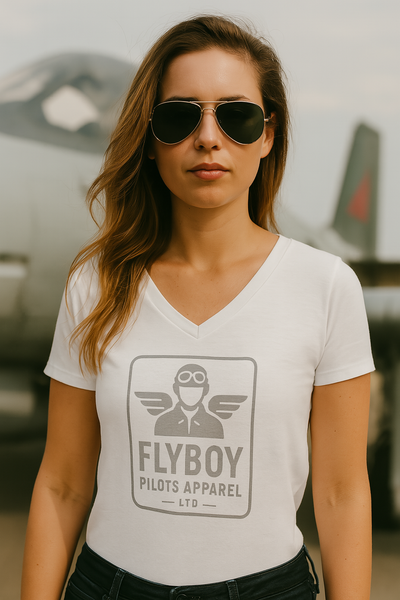 Flyboy Logo -  Ladies V-Neck T-Shirt