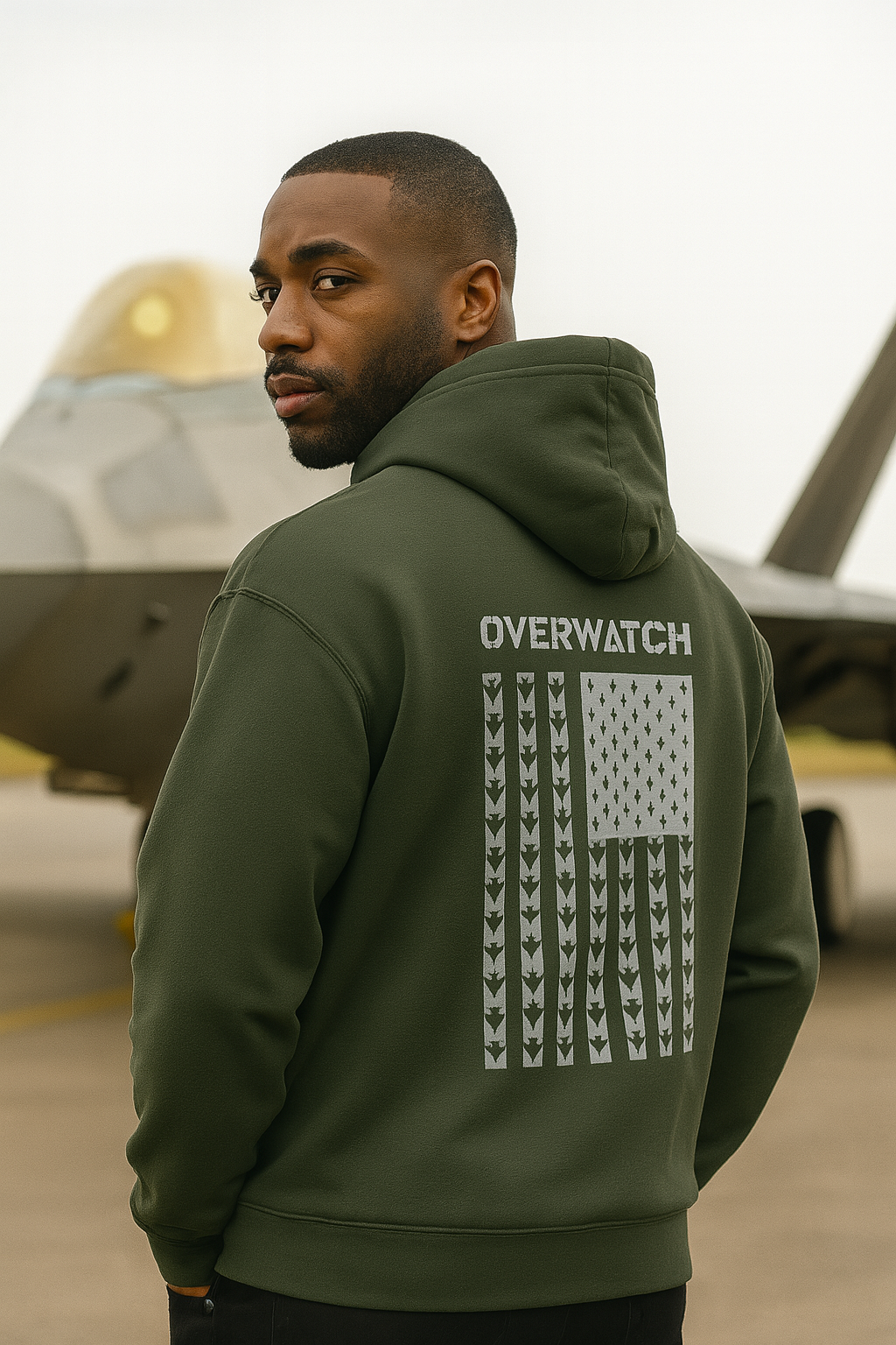 Overwatch American Flag Jets - Hoodie - Back/Logo Front