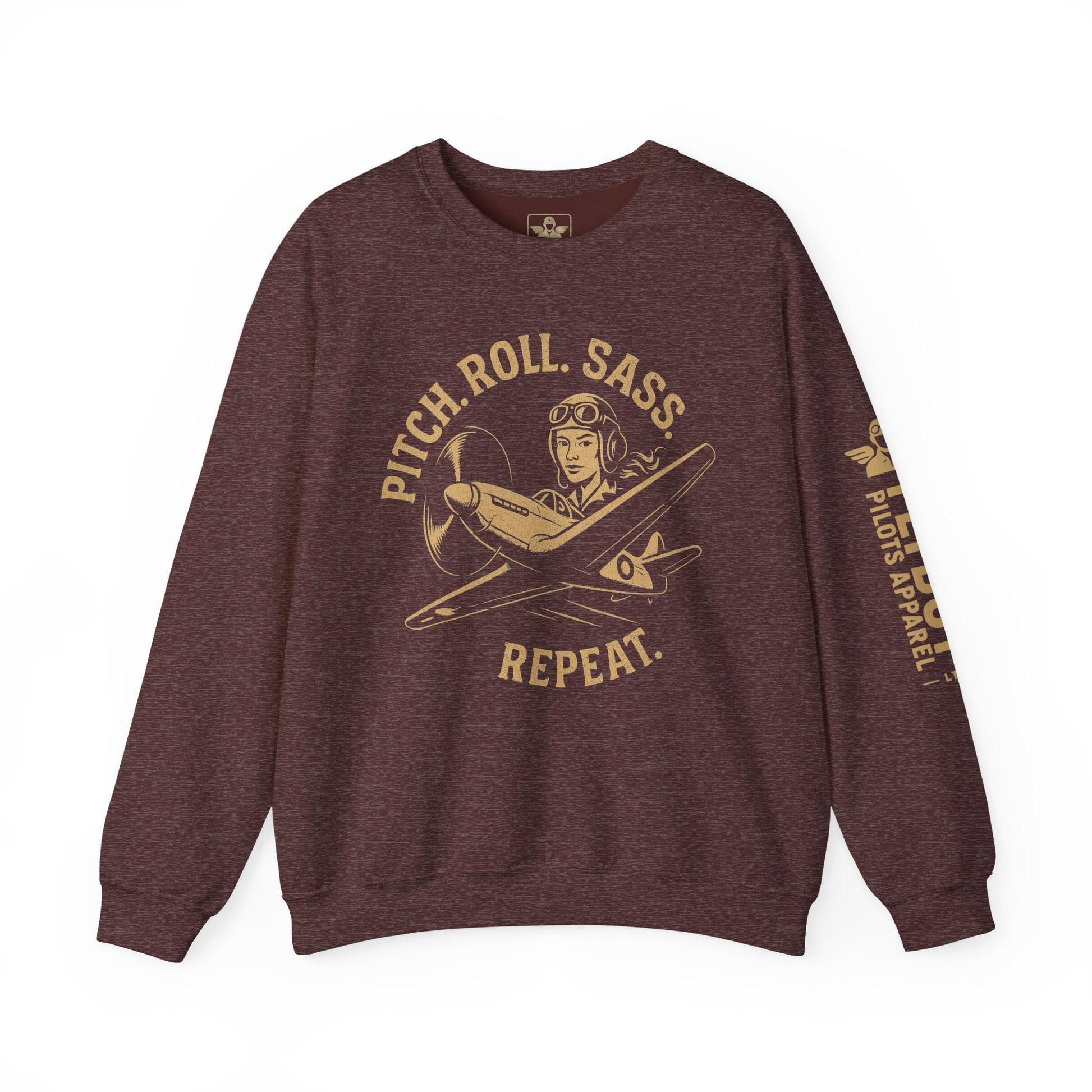 Pitch. Roll. Sass. Repeat - Crew Neck Sweatshirt