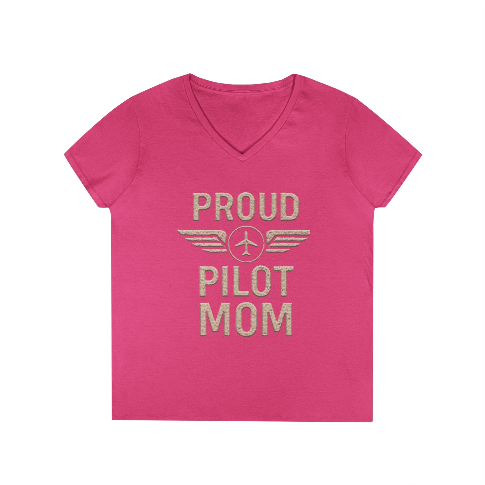 Proud Pilot Mom - Ladies V-Neck