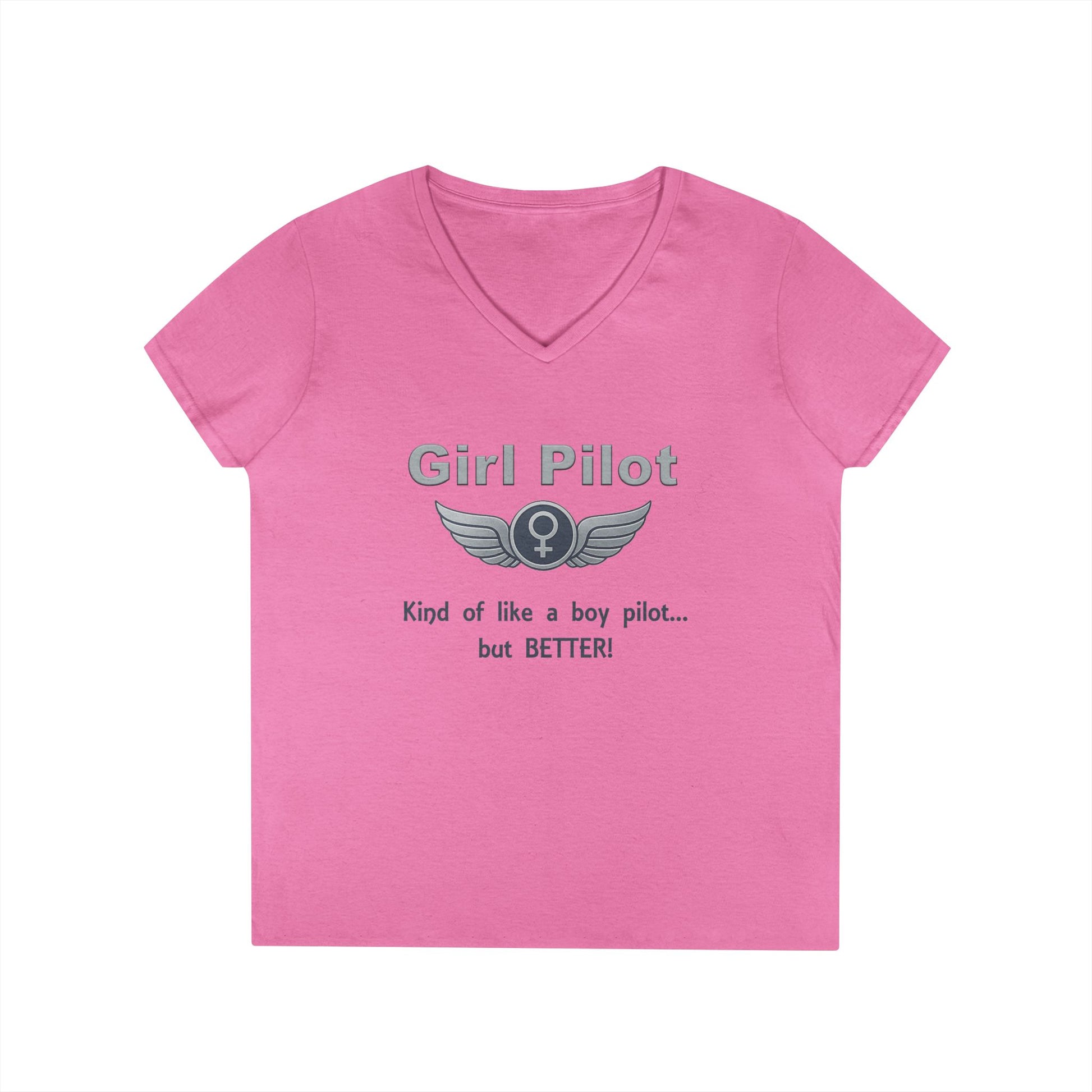 Girl Pilot. Like a boy but better! - Ladies V-Neck