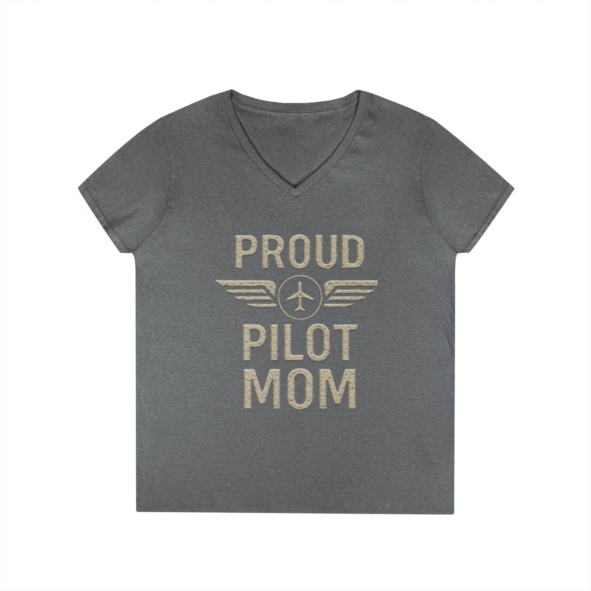 Proud Pilot Mom - Ladies V-Neck