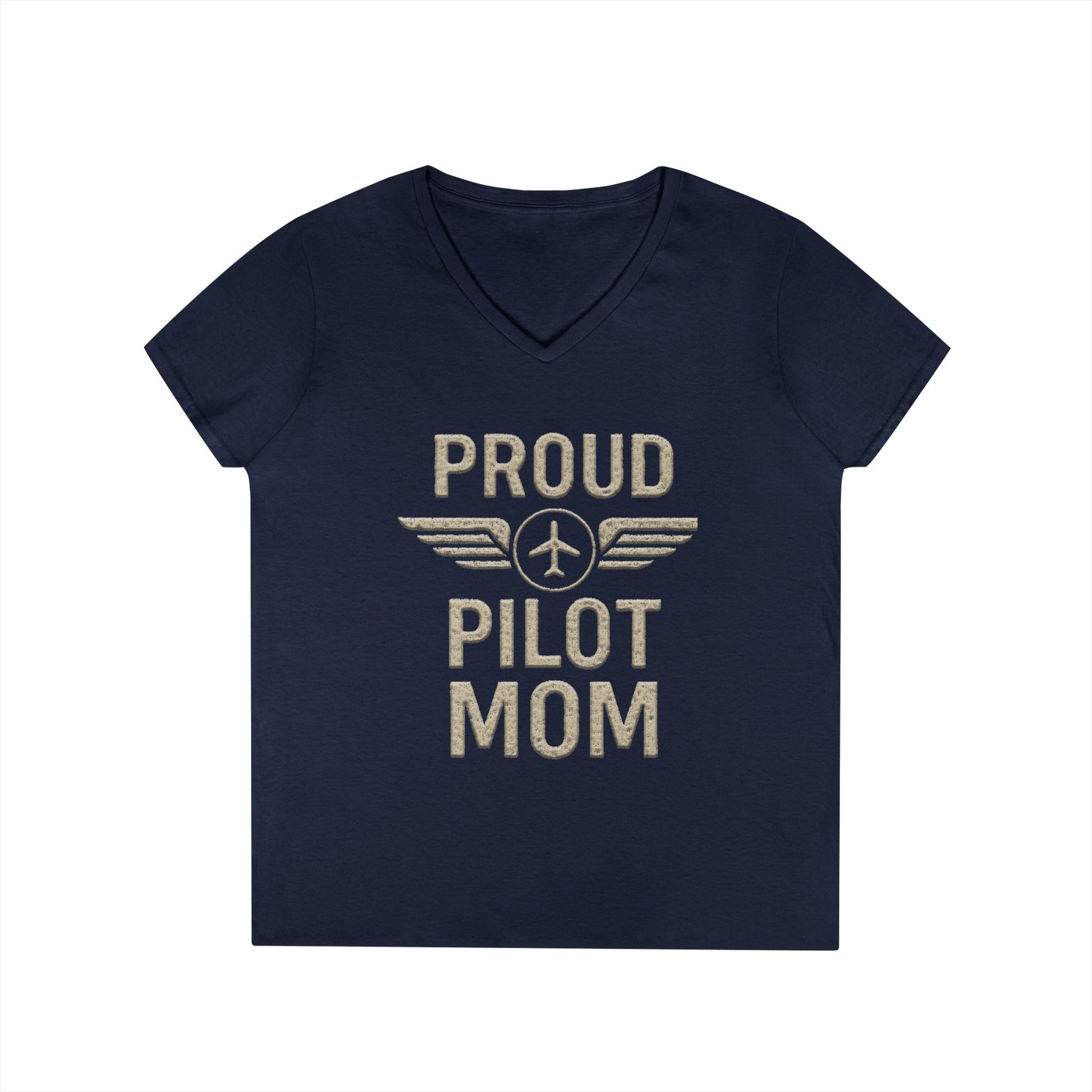 Proud Pilot Mom - Ladies V-Neck