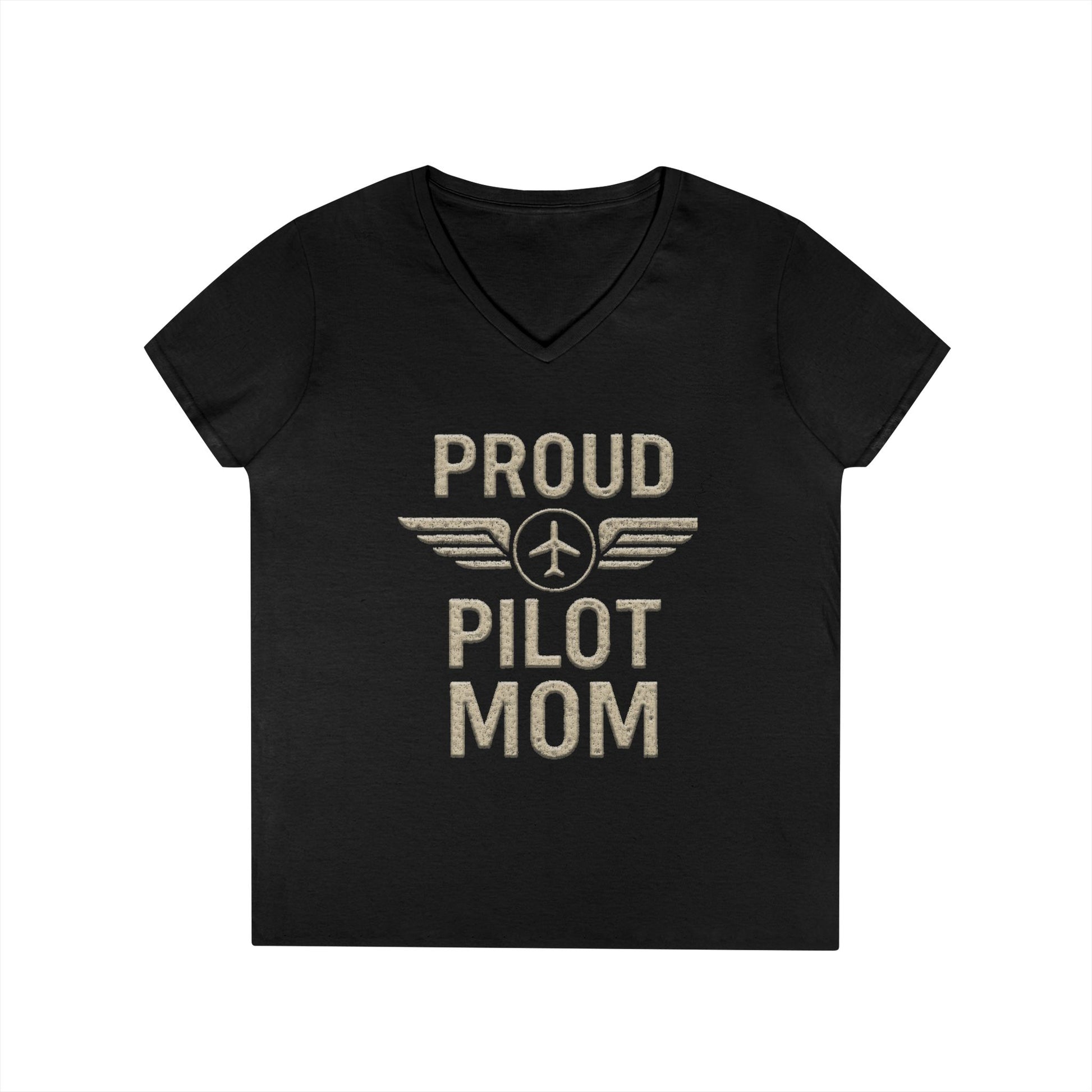 Proud Pilot Mom - Ladies V-Neck