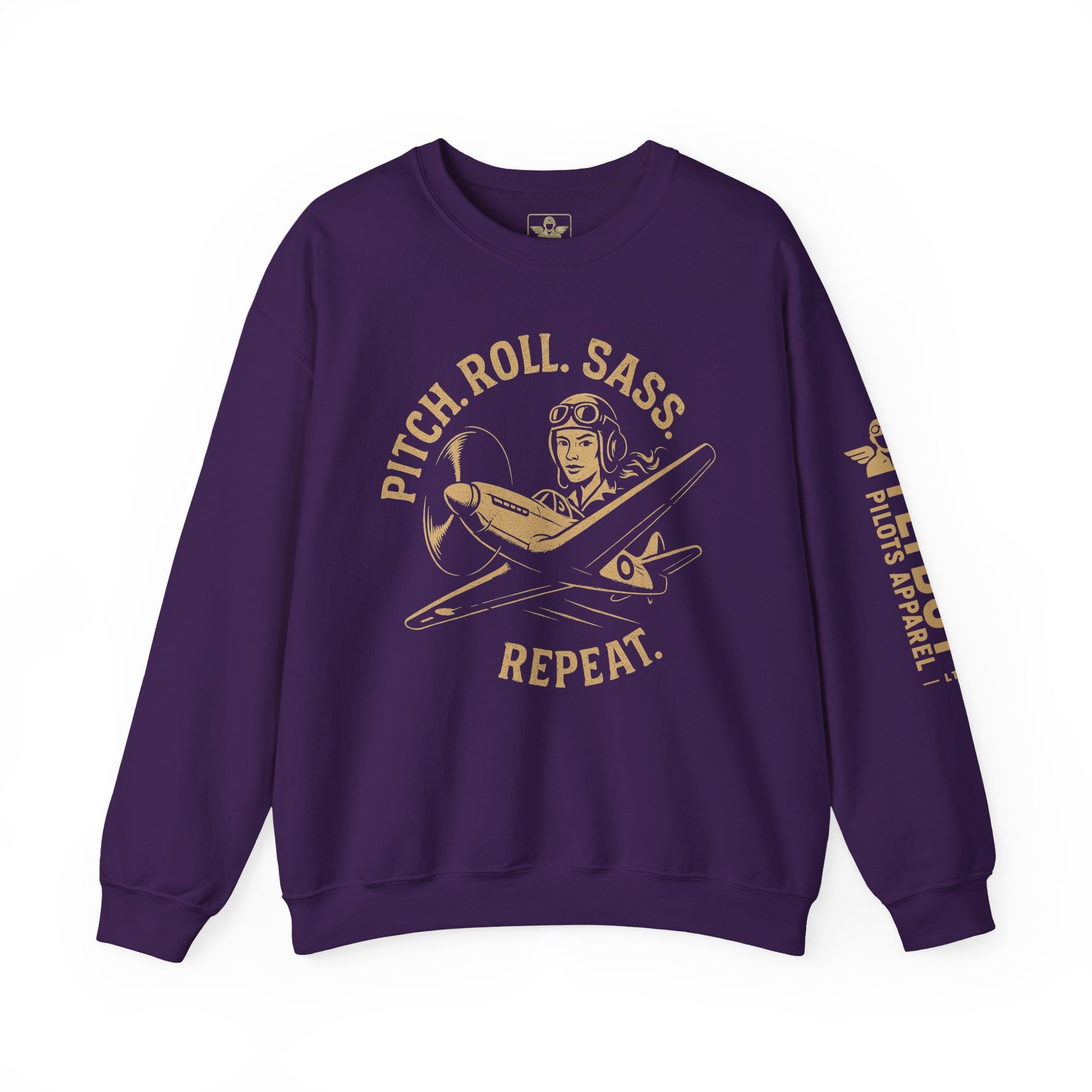 Pitch. Roll. Sass. Repeat - Crew Neck Sweatshirt