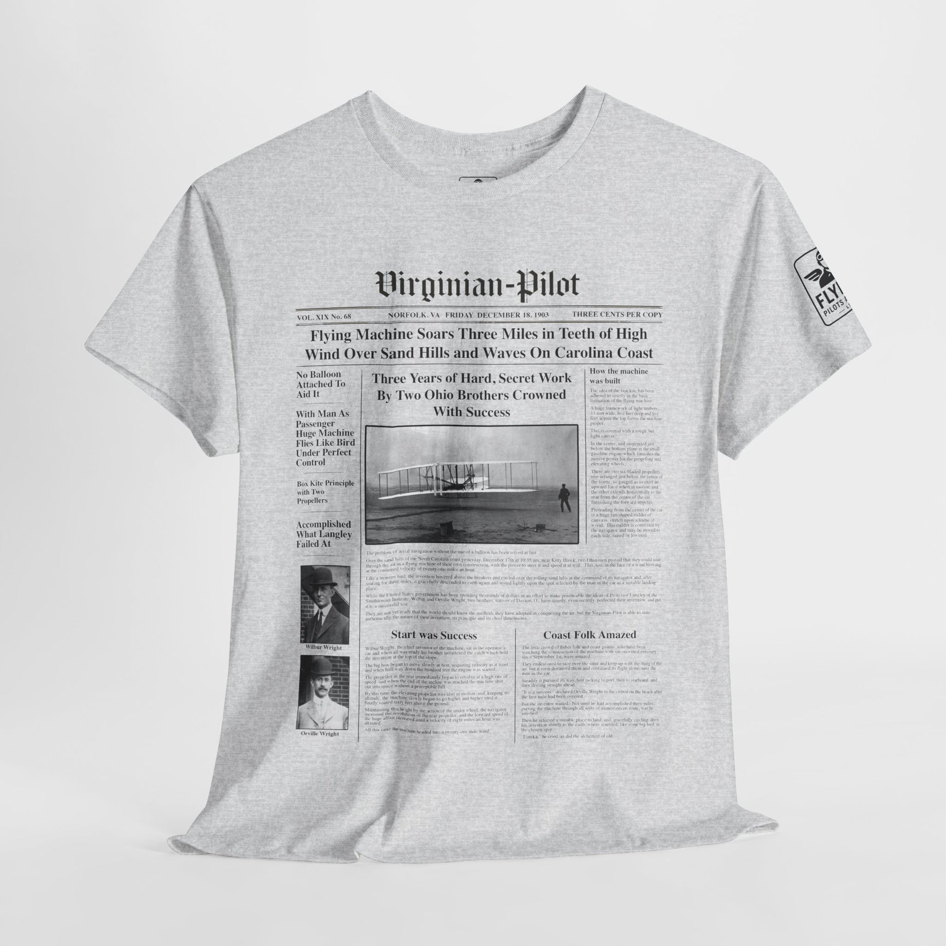 Wright Brothers First Flight News Article - T-Shirt