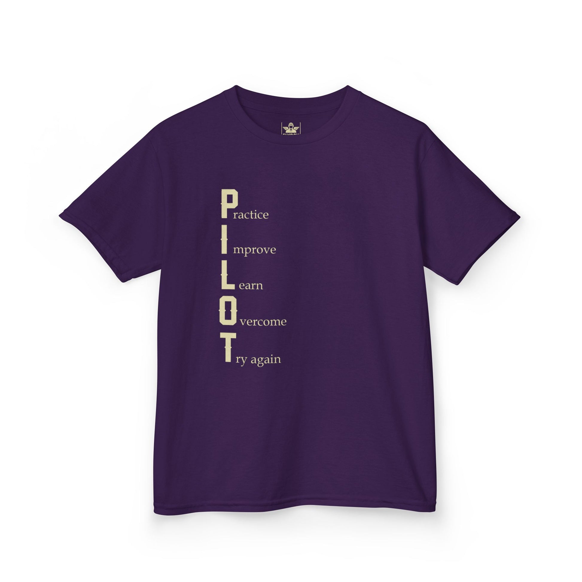PILOT. Practice. Improve. Learn. Overcome. Try Again - Youth Cotton Tee