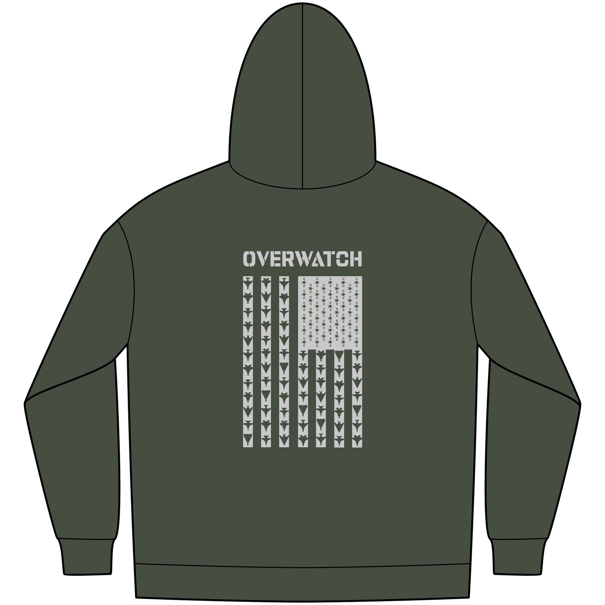 Overwatch American Flag Jets - Hoodie - Back/Logo Front