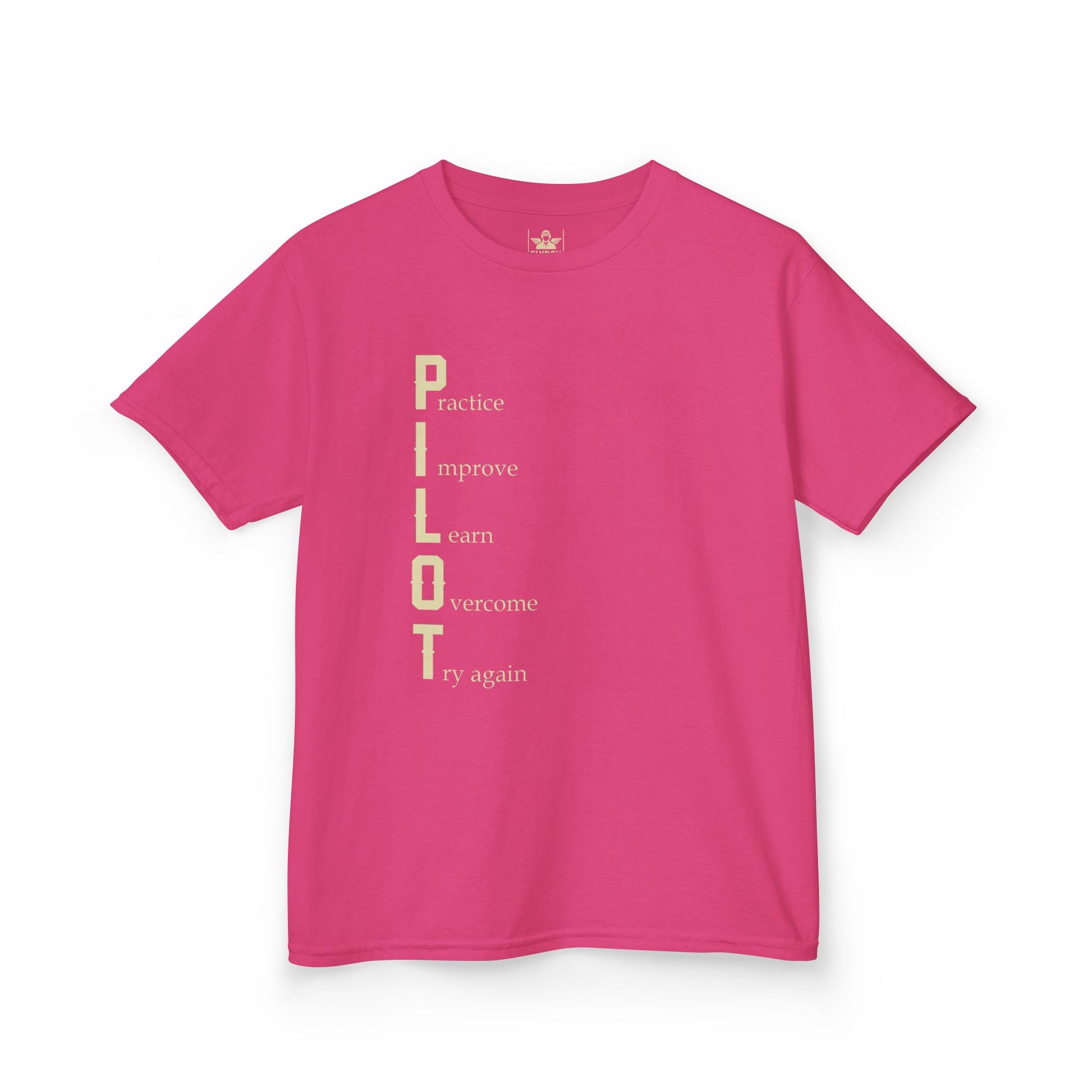 PILOT. Practice. Improve. Learn. Overcome. Try Again - Youth Cotton Tee