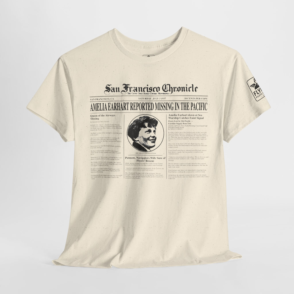 Amelia Earhart Missing News Article - T-Shirt