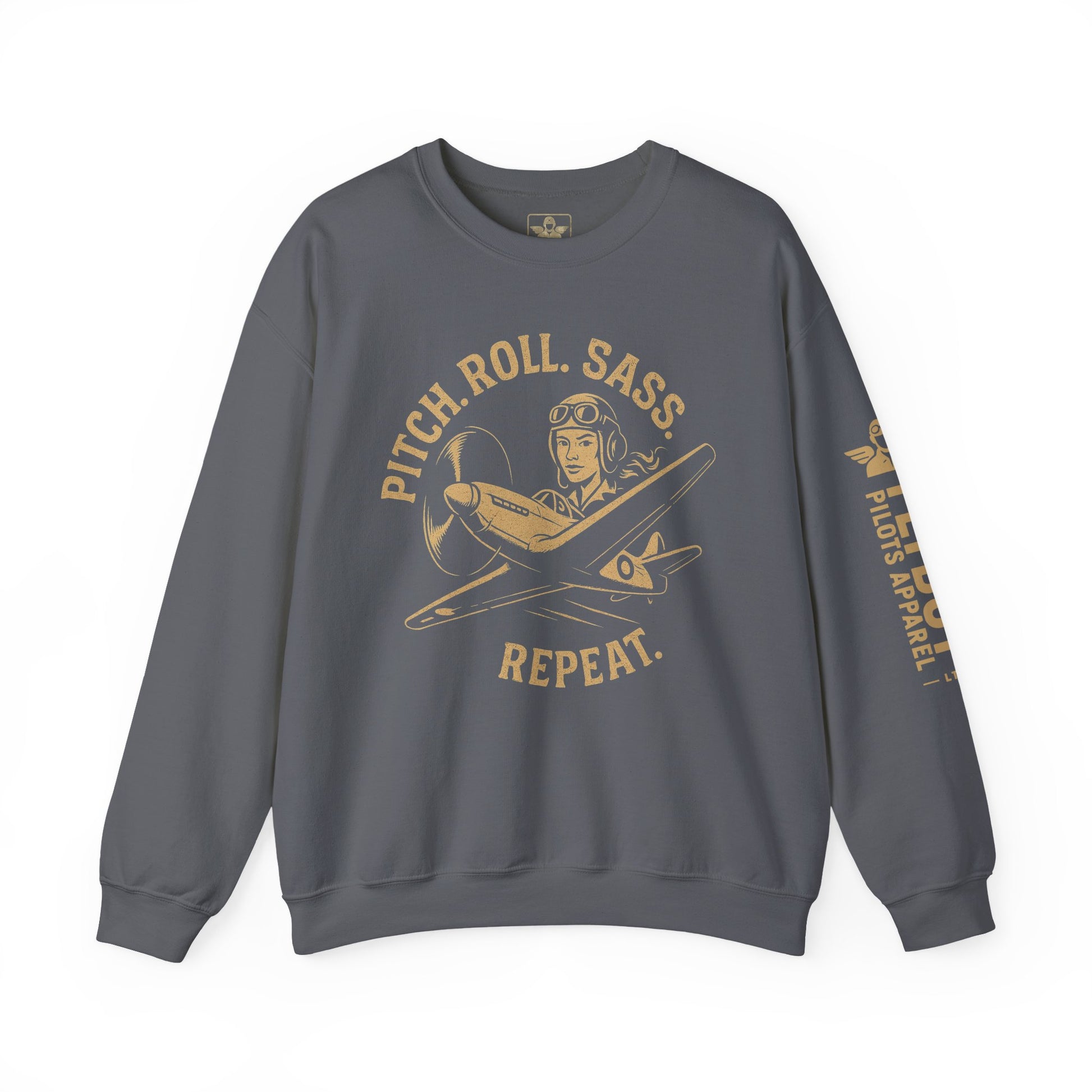 Pitch. Roll. Sass. Repeat - Crew Neck Sweatshirt
